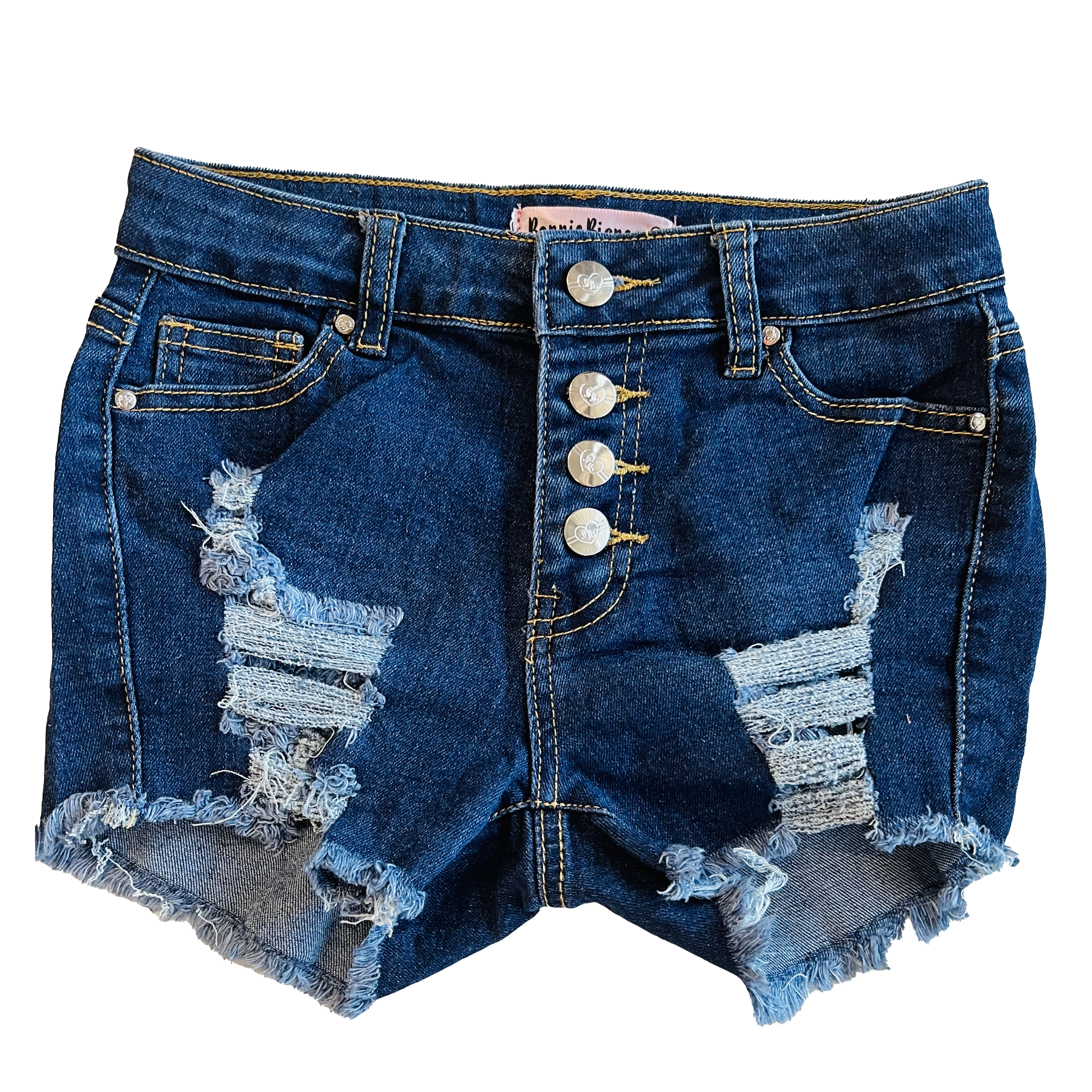 Ladies dark shop denim shorts