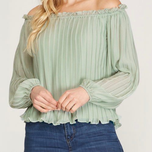 Off The Shoulder Blouse Green