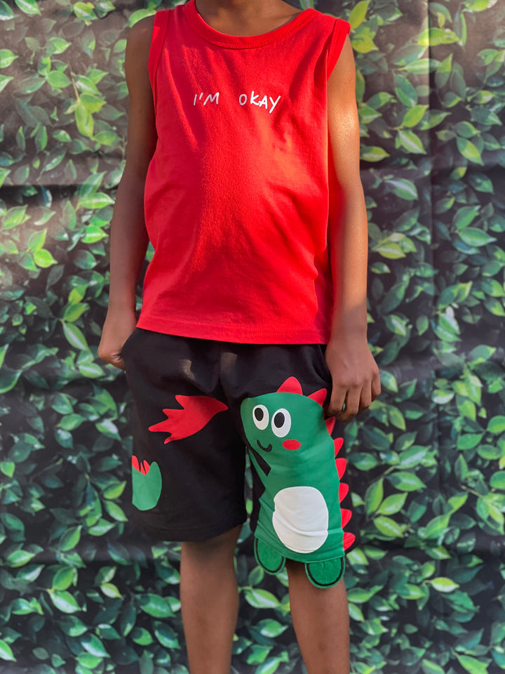 Boy’s Dinosaur Patched Shorts
