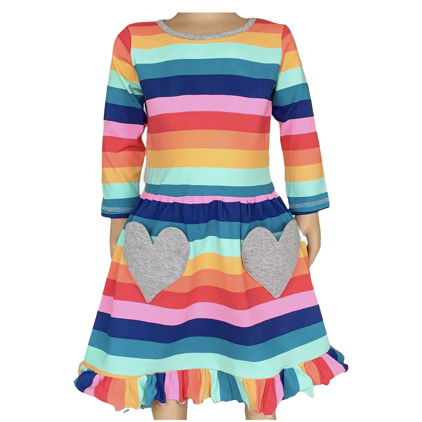 Girl’s Rainbow Heart Dress